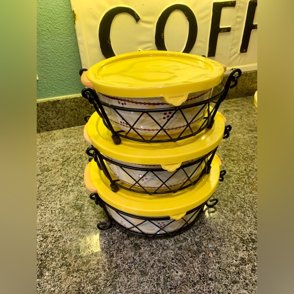 QVC brand Temptations by Tara Yellow/Brown Old World Pattern 23 Piece Set - Picture 2 of 13